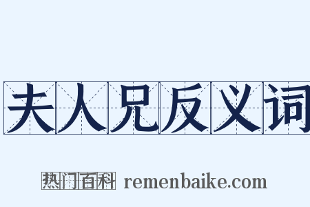 夫人兄反义词是什么意思的图片